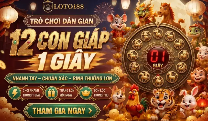 12 Con Giáp 1 Giây Đỉnh Cao Game Loto188 Bùng Nổ