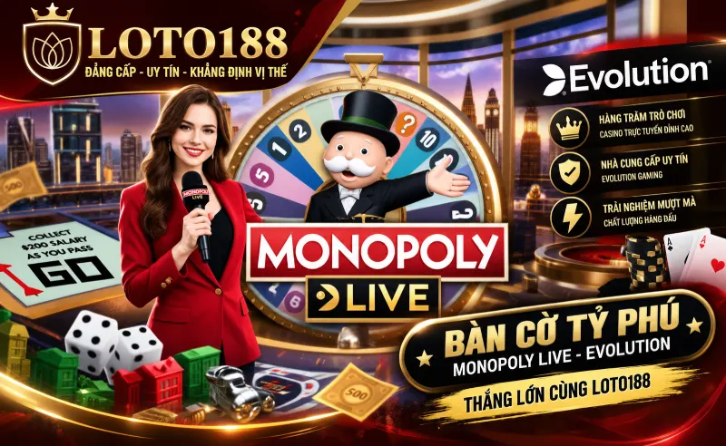 Bàn cờ tỷ phú Monopoly Live Sảnh Evolution Đỉnh Cao